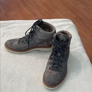 Bionica Gray All Weather Boots with floral designs